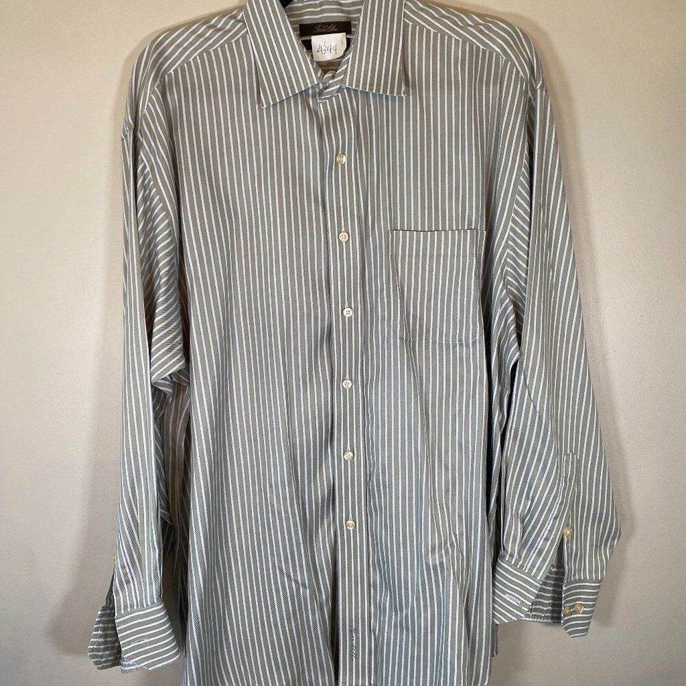 Tasso Elba Iron Free Striped Button Down Dress Shirt